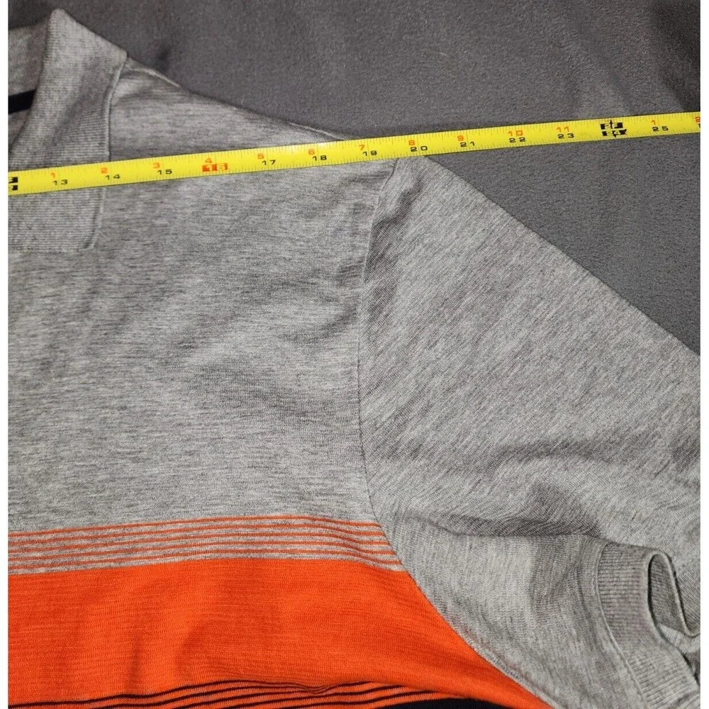 Banana Republic Shirt Mens XL Blue Orange Colorblock Short Sleeve Quarter Button